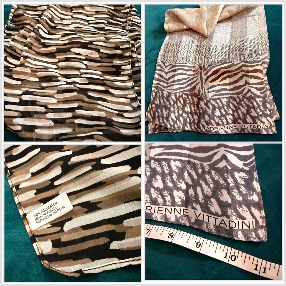 Adrienne Vittadini + Animal Print Scarves Bundle Women Zebra‎ Leopard Abstract